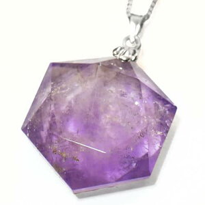 【一点物】六芒星(ダビデの星) バイカラーアメジスト シルバー ペンダントトップ【メール便対応可】¬