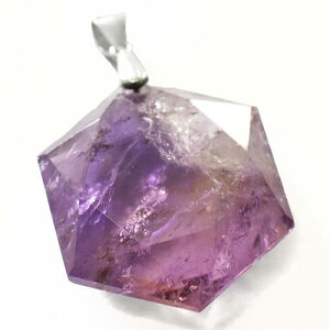 【一点物】六芒星(ダビデの星) バイカラーアメジスト シルバー ペンダントトップ【メール便対応可】¬