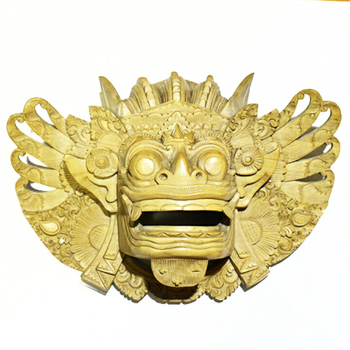 楽天市場】【一点物】バリ島 聖獣バロン 彫刻 ウッドカービング 壁掛け  