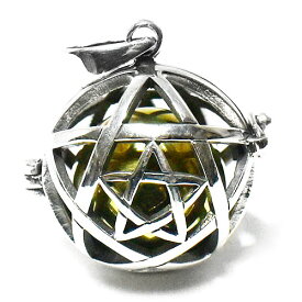 バリ島 ガムランボール 五芒星（ペンタグラム） シルバー ペンダントトップ【説明カード付】【メール便対応可】