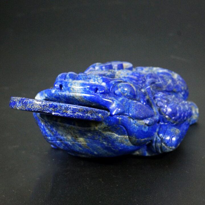 楽天市場】【一点物】風水蛙（三脚蟾蜍） ラピスラズリ 彫刻 814g 