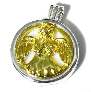 天使(エンジェル) ブラス アロマ ペンダントトップ オイル用 フエルトパッド付き ネックレス【メール便対応可】