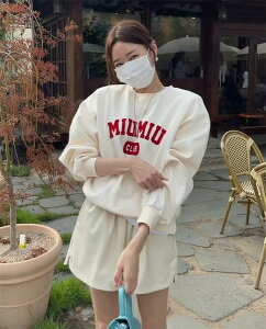 超人気ゆったり 韓国系 優しい印象 長袖アルファベット スウェット