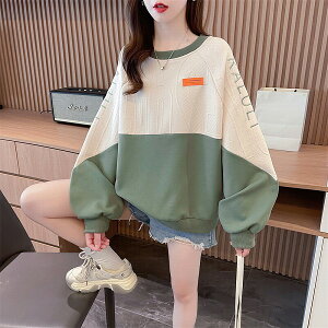 トレーナー 丸首 長袖 春服 秋服 レディース ガールズ トップス 無地 シンプル 韓国風