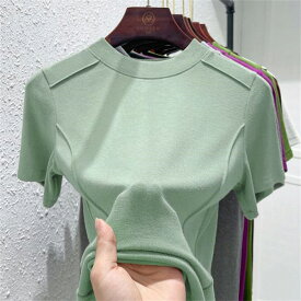 半袖 スリム トップス 新品 tシャツ 弾力 上着 大人気