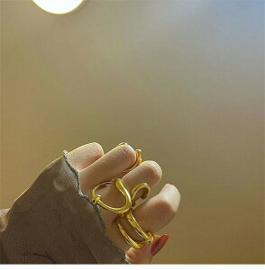 波の指輪 指輪 人差し指リング アクセサリー ギャザリング オープンリング