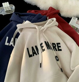 春秋メンズ服 シンプル おしゃれ 英字プリント パーカー ins人気 トップス トレーナー 5色展開[M~5XL]