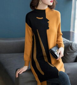 新作 婦人服 レディースファションゆったりサイズ秋冬ワンピースアンバランス