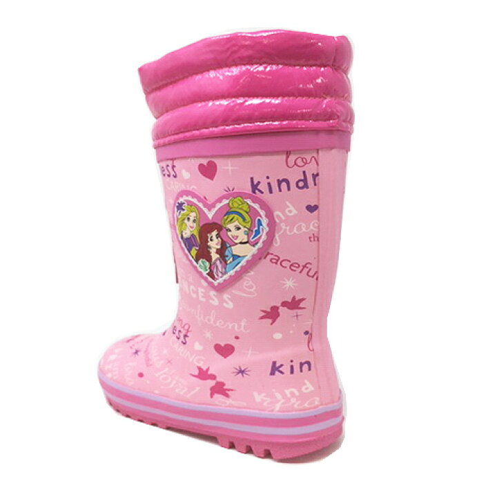 ディズニー アリエル シンデレラ プリンセス レインブーツ 長靴 防水 キッズ 子供靴 女の子 防寒 キッズシューズ ピンク 7294 ラプンツェル Disneyzone 新しく着き