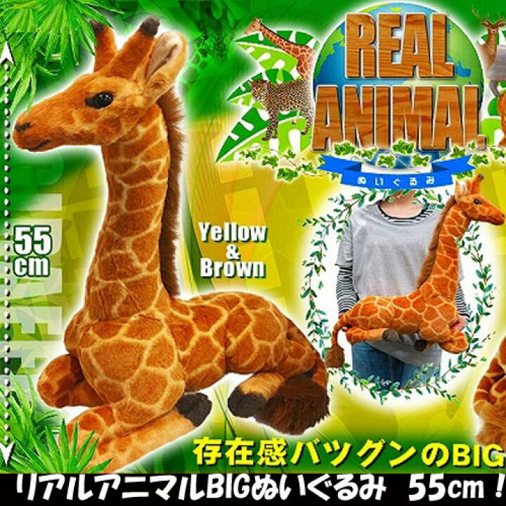 楽天市場 特価 リアル アニマル Big ぬいぐるみ キリン 55cm 大きい サイズ かわいい 雑貨 プレゼント 動物 アニマル どうぶつ リアルキリン ジラフ Giraffa 麒麟 哺乳類 大きい インテリア ディスプレイ 安い ドール 置物 ヌイグルミ サファリ Pirates Shop 楽天市場店