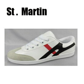 【St Martin　セントマーチン　レディース　スニーカー　WHT/BLK/RED　2077-02】シューズ　スニーカー　カジュアル　おしゃれ　スポーツ　カジュアルシューズ　カジュアルスニーカー　婦人　女性　安価　安い　靴　婦人靴　レディーススニーカー　レディースシューズ