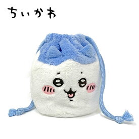 EM【ちいかわ　ぬいぐるみ　フェイス　巾着　ハチワレ　CKW-038】キャラクター　ナガノ　かわいい　Twitter　LINE　スタンプ　ゆるかわ　癒やし　めざましテレビ　グッズ　プレゼント　雑貨　布製品　入学祝い　ハチワレ　うさぎ　コップ巾着　巾着袋　ふわふわ