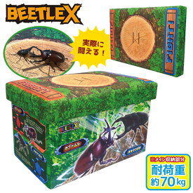 SB【BEETLE X　座れる　闘え!　昆虫　バトル　ふた付　収納　BOX　】ふた付　かぶと虫　カブトムシ　クワガタ　競技場　フィールド　相撲　土俵　コンテナ　ボックス　おもちゃ箱　かたずけ　グッズ　インテリア　ラック　おもちゃ　虫　蓋付き　ふたつき　オリコン　甲虫