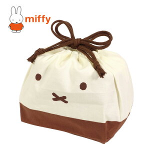 EM【miffy ミッフィー フェイス柄 ランチ袋 日本製】弁当袋 弁当 お弁当 おべんとう 入れ キャラクター グッズ 巾着袋 グッズ 巾着 グッズ 女の子 女児 かわいい 小物