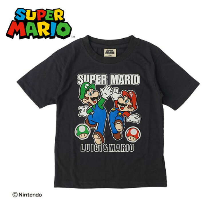 楽天市場】FP【SUPER MARIO キッズ マリオ & ルイージ Tシャツ BK 100 