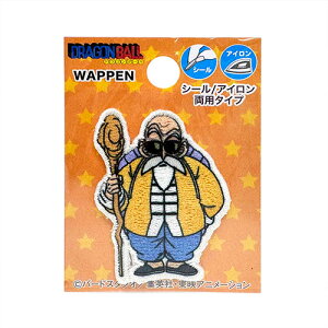 INA【ドラゴンボール 亀仙人 ミニ ワッペン DBA004】キャラクター ワッペン アップリケ シール 接着 アイロン デコシール パッチワーク パッチ リメイク 刺繍 アニメ DRAG