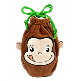 【おさるのジョージ　ぬいぐるみ　巾着　ポーチ】Curious George　アニメ　NHK　さる　サル　ジョージ　幼稚園　小学生　男の子　女の子　食事　キャラクター　食事　キッズ　お弁当　メール便　コップ袋　袋　巾着袋　小物入れ　ふわふわ　給食　お弁当