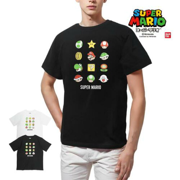 楽天市場】FP【スーパーマリオ ブラザーズ アイコン柄 Tシャツ】SUPER 
