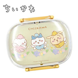 EM【ちいかわ　丸型1段　ランチボックス　フェアリーフラワー　360ml】日本製　弁当箱　お弁当箱　お弁当　弁当　おべんとう　グッズ　ランチ　ランチグッズ　仕切り付き　食洗機　電子レンジ　対応　ハチワレ　ナガノ　うさぎ　モモンガ