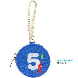 EM【ピクミン チャーム付 合皮 ラウンド ミニ ポーチ】丸型 ぺレット キャラクター 雑貨 文具 文房具 グッズ かわいい 小物 入れ ミニポーチ 小物入れ switch ゲーム