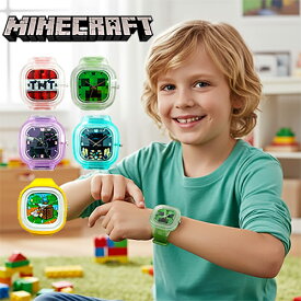 【マインクラフト　スペシャル　リストウォッチ　約23cm】マインクラフト　マイクラ　腕時計　ウォッチ　時計　アナログ　とけい　男の子　雑貨　まいぜん　アレイ　クリーパー　エンダードラゴン　ウォーデン　ゲーム　グッズ　キャラクター　プレゼント　誕生日　アパレル