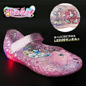 026【名探偵　プリキュア　プリキュア　光る　ガラスの靴　PK　3711】フラッシュ　スニーカー　靴　くつ　クツ　グッズ　　シューズ　光る靴　サンダル　パンプス　キッズ　パジャマ　アパレル　15cm 16cm 17cm 18cm 19cm　クリア　EVA　名探偵プリキュア　キュアアンサー