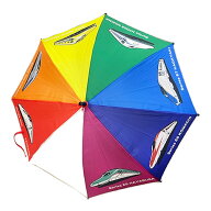 ポポンデッタ【新幹線　レインボー柄　8本骨傘　50cm】手動　学校　通学　子供　学童　児童　雨具　こど…