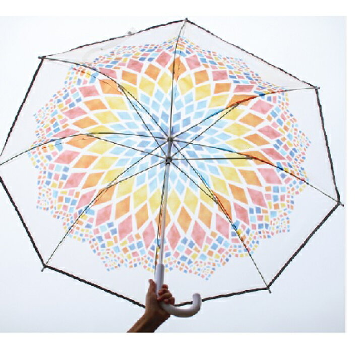 楽天市場 Happy Clear Umbrella グラスファイバー ビニール傘 ステンドグラス 58cm Hhlg60 通勤 通学 雨具 雨傘 可愛い おしゃれ オシャレ 傘 かさ 柄 おしゃれ傘 透明 クリア 安い ビニール 梅雨 雨の日グッズ Pirates Shop 楽天市場店