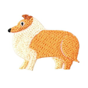 PO【コーギー 犬 ワッペン 23409】子ども こども 子供 刺繍ワッペン 刺繍 アップリケ シールワッペン シール デコシール かばん リメイク スモック レッスンバッグ アイ