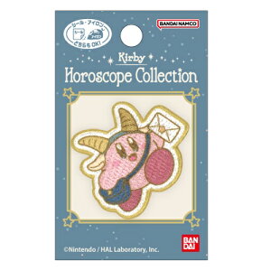 PO【星のカービィ ワッペン ホロスコープ・コレクション やぎ座】刺繍ワッペン アップリケ シールワッペン シール デコシール かばん リメイク スモック レッスンバッグ