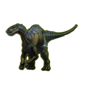 INA【恐竜 ワッペン イグアノドン ダイカット 中 DSS007】子ども キャラクター グッズ ダイナソー シール ワッペン アップリケ 接着 アイロン デコシール かばん アイロ