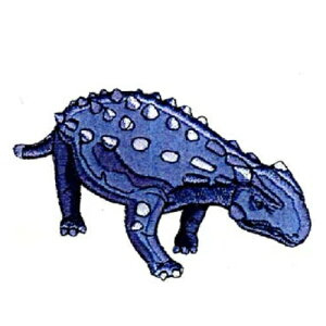 INA【恐竜　ダイカット　ワッペン　アンキロサウルス　DSW006】 子ども　キャラクター　グッズ　ワッペン　ダイナソー　シール　ワッペン　アップリケ　接着　アイロン　デコシール　かば