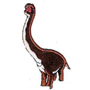 INA【恐竜 ダイカット ワッペン ブラキオサウルス DSW009】 子ども キャラクター グッズ ワッペン ダイナソー ジュラシック シール ワッペン アップリケ 接着 手さげ袋 ア