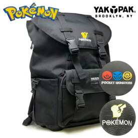 送料無料　MS【YAK PAK　ヤックパック　ポケモン　コラボ　バックパック　25L】POCKET MONSTERS　ポケットモンスター　ピカチュウ　ブランド　かばん　カバン　リュック　サック　ストリート　ファッション　多機能　バッグ　デイパック　フラップ　大きい　ビッグ　大人