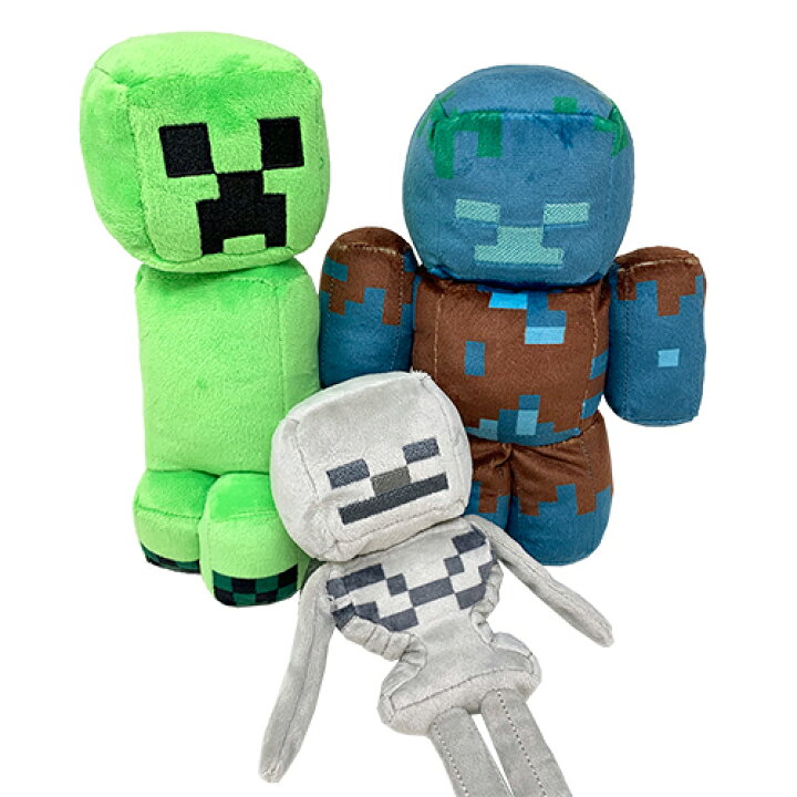 楽天市場 送料無料 3体 セット マインクラフト ぬいぐるみ クリーパー スケルトン ドラウンド cm 子ども グッズ マイッキー ぜんいち Minecraft マイクラ ゲーム キャラクター まいぜん ダンジョン マスコット インテリア プレゼント Pirates Shop 楽天市場店