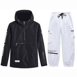 スノーボードウェア スキーウェア レディース メンズ オーバーサイズ ボードウェア スノボウェア 上下セット 長袖トップス 長ズボン プルオーバー スノーボード スノボー スキー スノボー