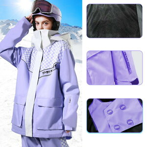 スキーウェア スノーボードウェア カップル メンズ レディース ボードウェア スノボウェア 上下セット ロングパンツ 撥水 スキー スノーウェア 大きい ファスナー ポケット付き ハイネック