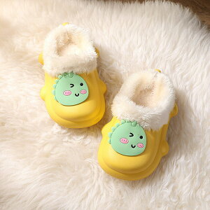 ルームシューズ キッズ ベビー スリッパ 女の子 男の子 室内靴 恐竜柄 冬 カカトなし 裏起毛 もこもこ あたたかい 撥水加工 厚底 かわいい ボアスリッパ 裏ボア 洗える 子供靴 ムートンスリ