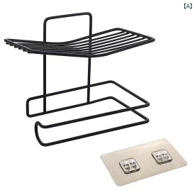 ペーパーホルダー キッチン 洗面所 トイレ 手洗い バス ルーム ペーパー タオルホルダー トイレ パンチ フリー ロール ペーパー 収納 ラック バス ルーム 壁掛け トイレットペーパーホルダー 石鹸 ホルダーx2x2