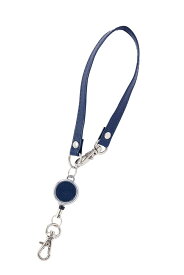 レイメイ藤井 グロワール リール付バッグストラップ ネイビー GLK1171K 伸縮リール キーホルダー パスケース対応 合皮製