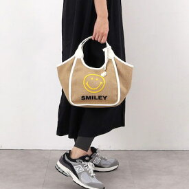 【クーコ COOCO】SMILEY 麻×ブラシ刺繍 トートバッグ