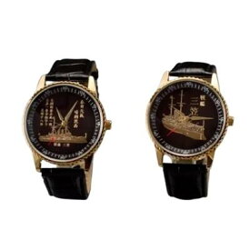 大日本帝国海軍 戦艦三笠腕時計 ゴールド ブラック メンズ