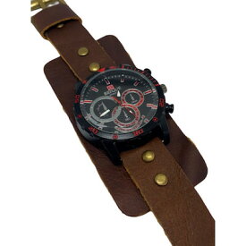 牛革ベルト　クウォーツ　天然素材　メンズ　レディース　ユニセックス　本革　レザー　ハンドメイド　クロノグラフ風　腕時計　THM020