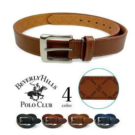 全4色　BEVERLY HILLS POLO CLUB ビバリーヒルズポロクラブ ステッチデザインレザーベルト3.4cm メンズ レディース