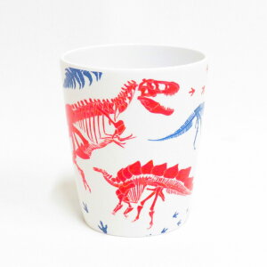 子供食器 こども食器 コップ タンブラー 恐竜 メラミン食器 安全 子供用食器 こども用食器 キッズ食器 ホワイトスケルトン 白 青 赤 ホワイト ブルー レッド ダイナソー 軽い 丈夫 こどもう