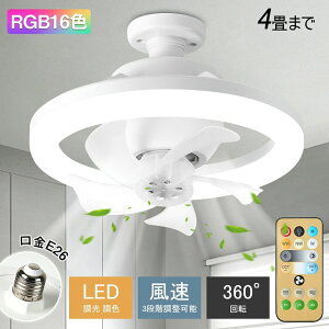 シーリ 照明 扇風機 LED シーリングファン LEDライト 静音 RGB 扇風機 空気循環 リモコン付 シーリングライト 小型 軽量 首振り