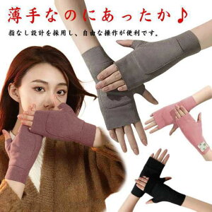 秋冬 あったか 指切り シンプル スマホ対応 フィンガーレス アームカバー カイロ入れ グローブ 手ぶくろ 指なし 冬 レディース