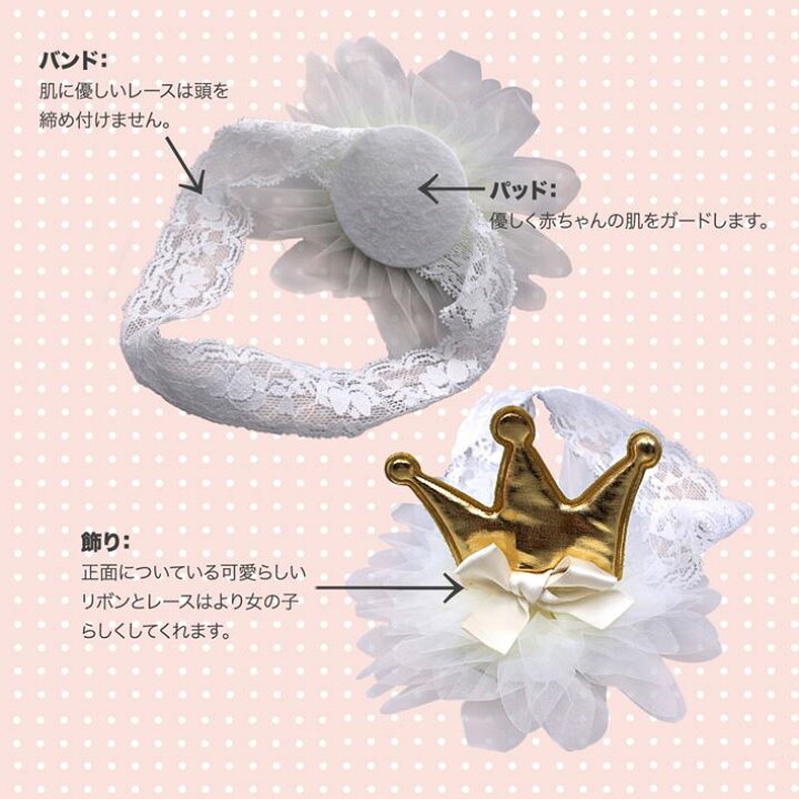市場 送料無料 王冠チャーム ヘッドアクセサリー 赤ちゃん レース ストレッチ リボン ヘッドドレス ヘアバンド ベビー 伸縮 カチューシャ