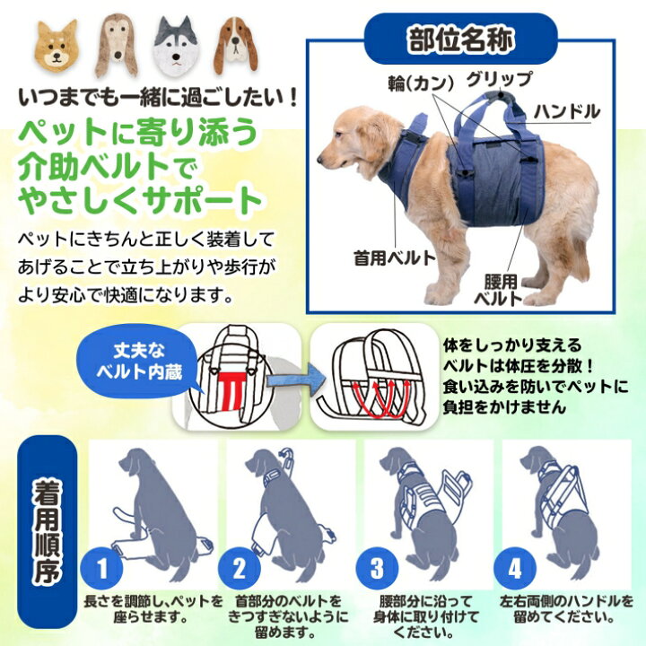 楽天市場 支援募金対象 犬用 大型犬 中型犬 介助 ベルト L Xlサイズ 介護ベルト 歩行補助 ハーネス 高齢犬 ベルト 老犬 全身サポート 生活補助 ブルー ピンク Cha L Xlペット介助ベルト 雑貨ペットいい物いっぱいraramart