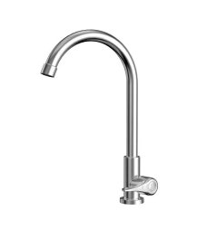 単水栓蛇口 簡易式 ステンレス製 流し台 屋外 工場 農園 洗い物 に 便利 左右共用 蛇口付き 高さ調整 アジャスター シンク 工具不要 (RRC-S00)